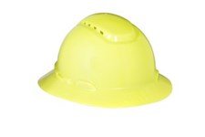 3M™ Full Brim Hard Hat H-809V, Hi-Vis Yellow 4-Point Ratchet Suspension, Vented #70071648219